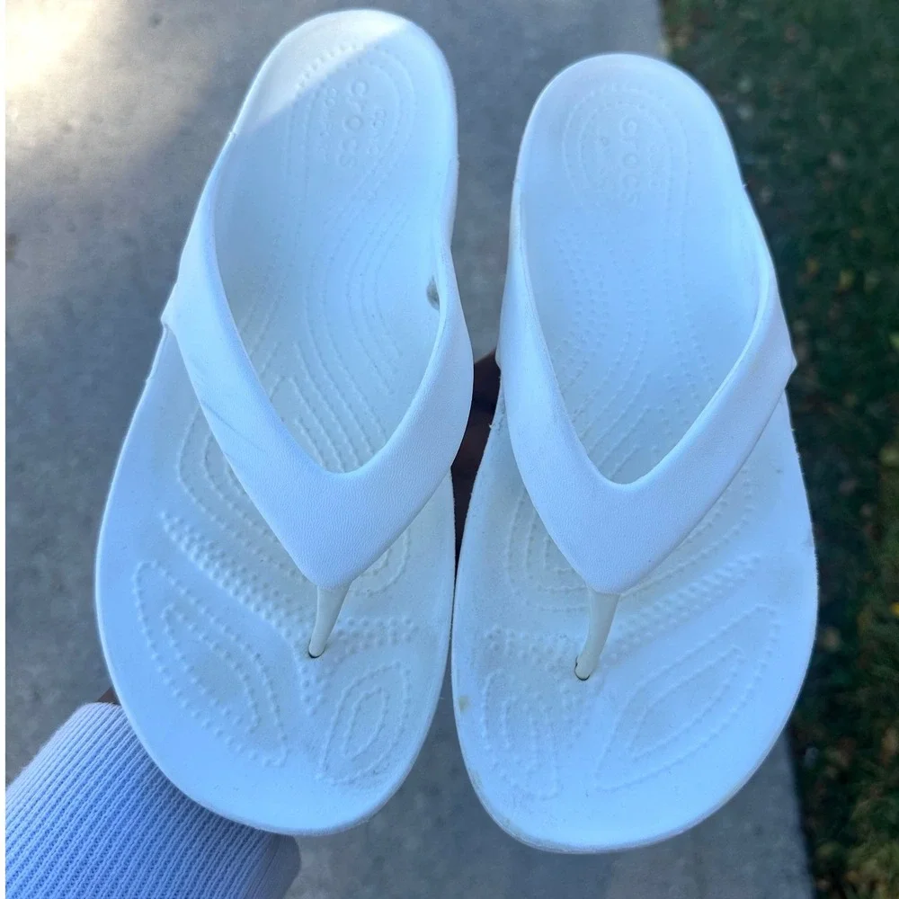 Crocs Women's Kadee II Flip Flop Sandals Size‎ 9 White - Picture 6 of 12